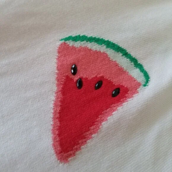 Womens Size M  SS summer top -jeweled watermelon! - Picture 4 of 4